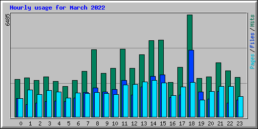 Hourly usage for March 2022